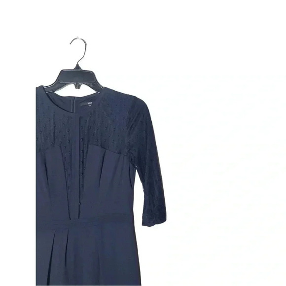 1788. BOSS BY HUGO BOSS KNEE LENGTH COCKTAIL/SEMI‎ FORMAL DRESS NAVY BLUE COLOR - Picture 2 of 9